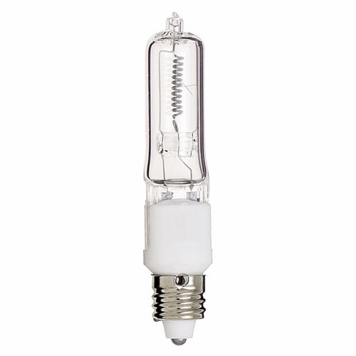 Designation: 75W Q/CL MINI-CAN CARDED, 75 watt, Halogen, T4, Clear, 2000 Average rated Hours, 1250 Lumens, Mini Cand base, 120 volts