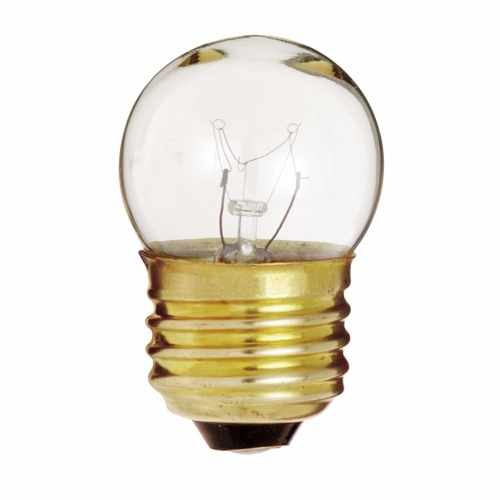 Incandescent Indicator & Sign Lamp, Designation: 7 1/2S11, 120 V, 7.5 WTT, S11 Shape, E26 Medium Base, Clear, C-7A Filament, 2500 HR, Lumens: 40 LM Initial, 2-1/4 IN Length, 1-3/8 IN Diameter