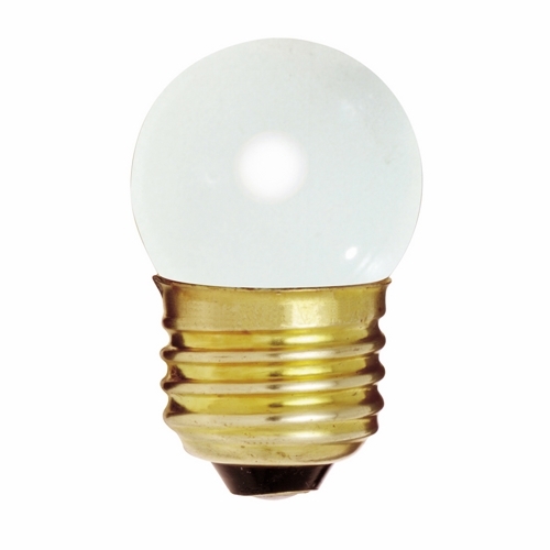Incandescent Indicator & Sign Lamp, Designation: 7 1/2S11/W, 120 V, 7.5 WTT, S11 Shape, E26 Medium Base, Gloss White, C-7A Filament, 2500 HR, Lumens: 20 LM Initial, 2-1/4 IN Length, 1-3/8 IN Diameter