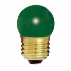 Incandescent Indicator & Sign Lamp, Designation: 7 1/2S11/G, 120 V, 7.5 WTT, S11 Shape, E26 Medium Base, Ceramic Green, C-7A Filament, 2500 HR, 2-1/4 IN Length, 1-3/8 IN Diameter