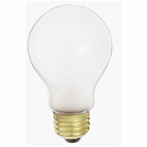 Incandescent General Service High Voltage Lamp, Designation: 60A19/W/230V, 230 V, 60 WTT, A19 Shape, E26 Medium Base, White, C-9 Filament, 1000 HR, Lumens: 570 LM Initial, 4-1/8 IN Length, 2-3/8 IN Diameter