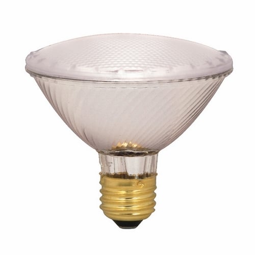 Halogen PAR Lamp, Designation: 39PAR30/HAL/XEN/FL/FR/120V, 120 V, 39 WTT, PAR30 Shape, E26 Medium Base, Frosted, CC-8 Filament, 1500 HR, Lumens: 500 LM Initial, 2900 DEG K Color Temperature, Warm White 42 DEG Beam Angle, 3-5/8 IN Length, 3-3/4 IN Diameter, Lumens: 550 CP Center Beam
