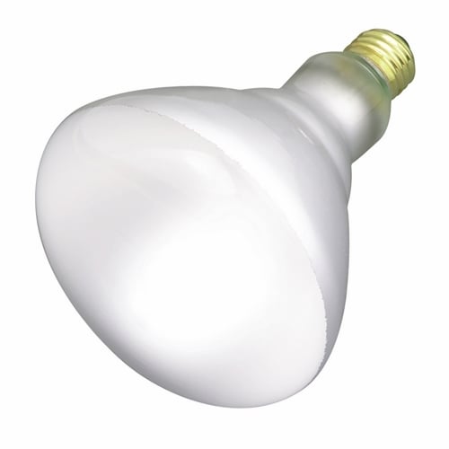 Incandescent Reflector Lamp, Designation: 65BR40/FL, 130 V, 65 WTT, BR40 Shape, E26 Medium Base, Frosted, CC-6 Filament, 2500 HR, Lumens: 540 LM Initial, 6-1/2 IN Length, 5 IN Diameter