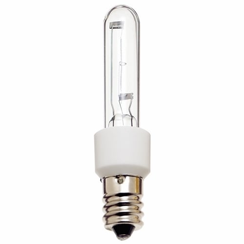 Halogen Xenon Speciality Lamp, Designation: KX40CL/3M/E12, 120 V, 40 WTT, T3 Shape, E12 Candelabra Base, Clear, CC-8 Filament, 3000 HR, Lumens: 560 LM Initial, 2-7/16 IN Length, 3/8 IN Diameter