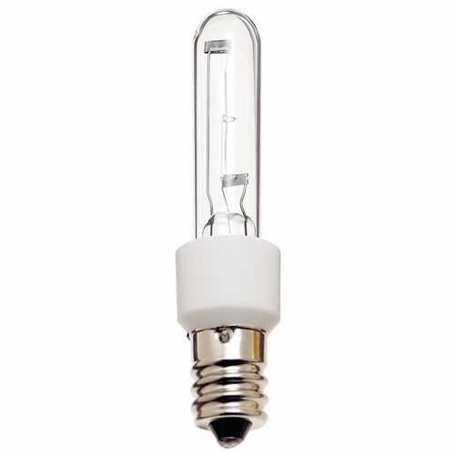 Halogen Xenon Speciality Lamp, Designation: KX60CL/3M/E12, 120 V, 60 WTT, T3 Shape, E12 Candelabra Base, Clear, CC-8 Filament, 3000 HR, Lumens: 960 LM Initial, 2-7/16 IN Length, 3/8 IN Diameter
