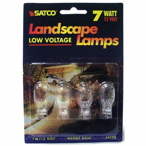 Miniatures Landscape 12V Lamp, Designation: 7T5, 12 V, 7 WTT, T6 Shape, W2.1x9.5d Mini Wedge Base, C-2R Filament, 1000 HR, 5/8 IN Length, 3/4 IN Diameter