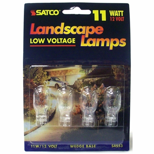 Miniatures Landscape 12V Lamp, Designation: 11T5, 12 V, 11 WTT, T7 Shape, W2.1x9.5d Mini Wedge Base, C-2R Filament, 1000 HR, 5/8 IN Length, 7/8 IN Diameter