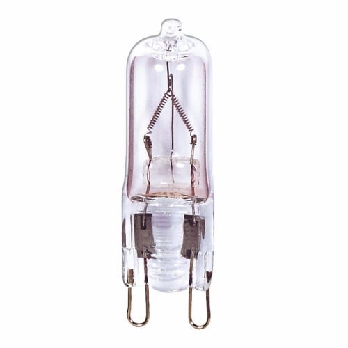 Halogen Bi Pin Lamp, Designation: 25T4/G9/CL, 120 V, 25 WTT, T4 Shape, G9 Double Loop Base, Clear, CC-2V Filament, 2000 HR, Lumens: 260 LM Initial, 1-25/32 IN Length, 1/2 IN Diameter