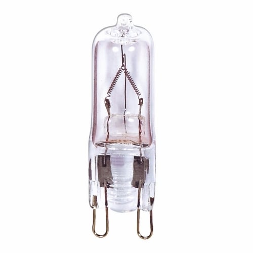 Halogen Bi Pin Lamp, Designation: 50T4/G9/CL, 120 V, 50 WTT, T4 Shape, G9 Double Loop Base, Clear, CC-2V Filament, 2000 HR, Lumens: 750 LM Initial, 1-25/32 IN Length, 1/2 IN Diameter