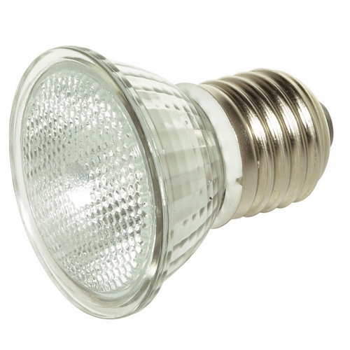 Halogen MR Lamp, Designation: 20MR16/FL/MED, 120 V, 20 WTT, MR16 Shape, E26 Medium Base, CC-8 Filament, 2000 HR, Lumens: 140 LM Initial, 36 DEG Beam Angle, 1-7/8 IN Length, 2 IN Diameter, Lumens: 700 CP Center Beam