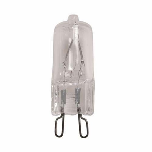 Halogen Bi Pin Lamp, Designation: 60T4/G9/FR, 120 V, 60 WTT, T4 Shape, G9 Double Loop Base, Frosted, CC-2V Filament, 2000 HR, Lumens: 738 LM Initial, 1-25/32 IN Length, 1/2 IN Diameter