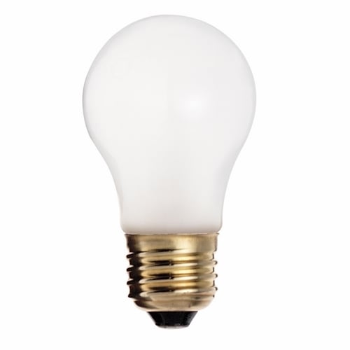 Incandescent Shatter Proof Lamp, Designation: 60A15/TF, 130 V, 60 WTT, A15 Shape, E26 Medium Base, Frosted, C-9 Filament, 2500 HR, Lumens: 570 LM Initial, 3-1/2 IN Length, 1-7/8 IN Diameter