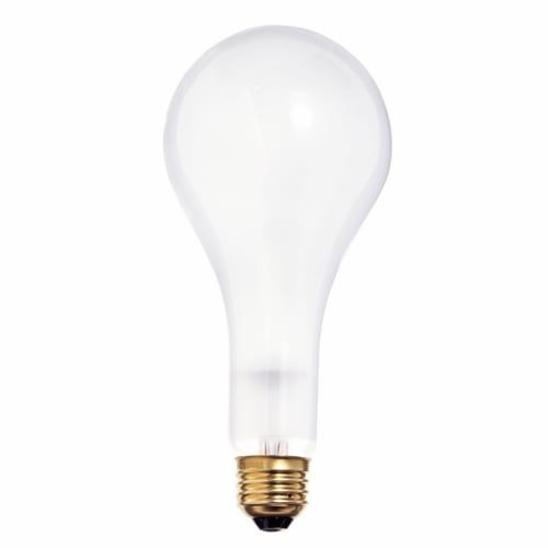 Incandescent General Service Lamp, Designation: 300M/IF, 130 V, 300 WTT, PS25 Shape, E26 Medium Base, Frosted, C-9 Filament, 5000 HR, Lumens: 3600 LM Initial, 6-15/16 IN Length, 3-1/8 IN Diameter