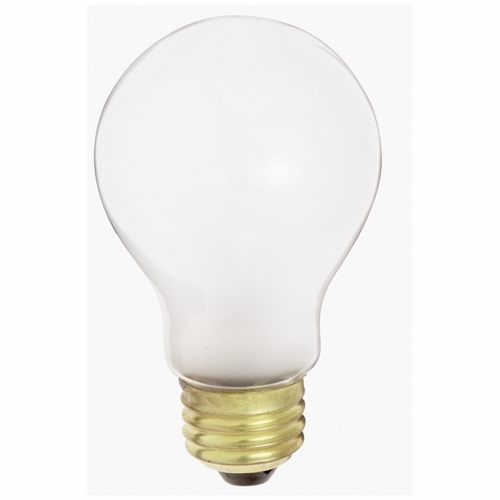 Incandescent General Service Lamp, Designation: 50A19/F/34V, 34 V, 50 WTT, A19 Shape, E26 Medium Base, Frosted, C-6 Filament, 1500 HR, Lumens: 540 LM Initial, 4-1/8 IN Length, 2-3/8 IN Diameter