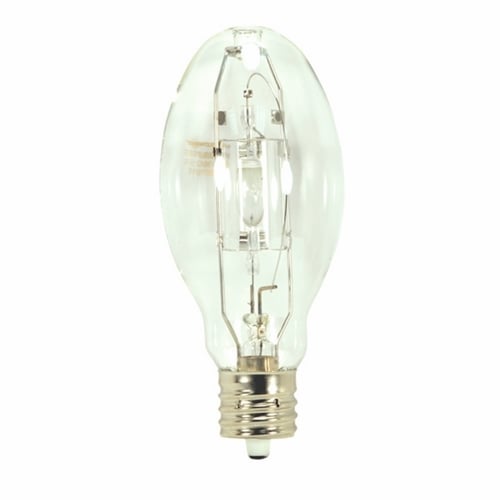 HID Metal Halide Lamp, Designation: MP250/ED28/PS/BU/4K, 250 WTT, ED28 Shape, E39 Mogul Base, Clear, 15000 HR, Lumens: 23500 LM Initial, 4200 DEG K Color Temperature, Cool White 65 CRI, 8-5/16 IN Length, 3-1/2 IN Diameter, Burn Position: BU +/- 15