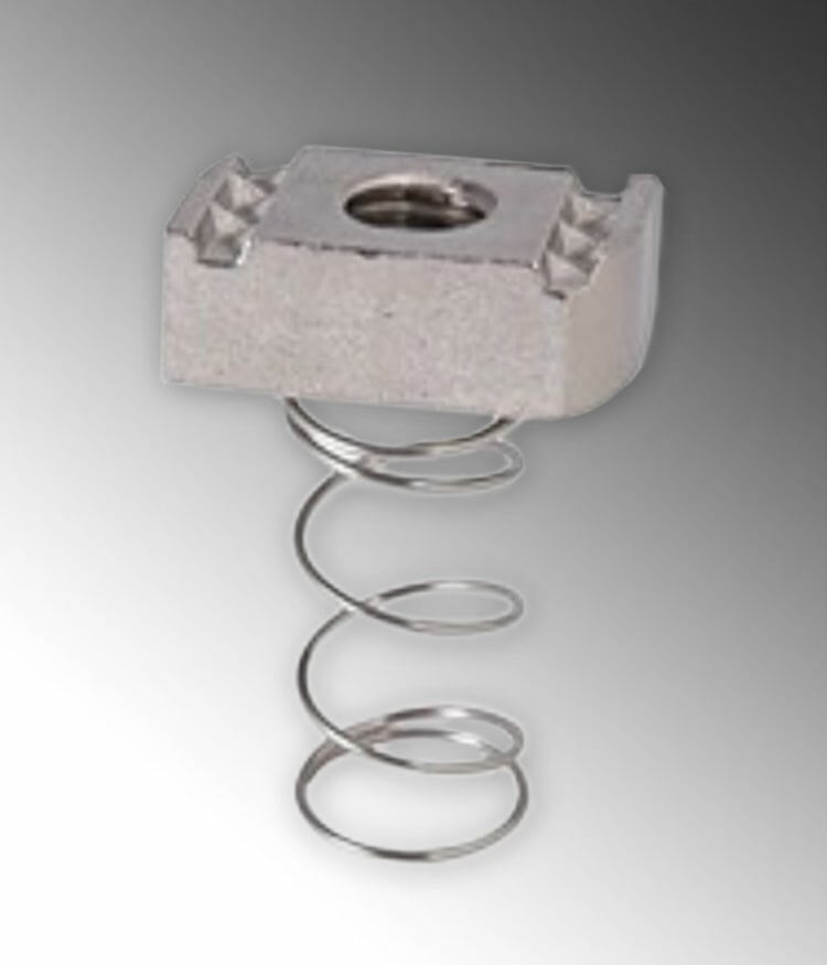 Rigid Stainless Steel 316 Channel Nut with Spring 1/2" Trade Size
