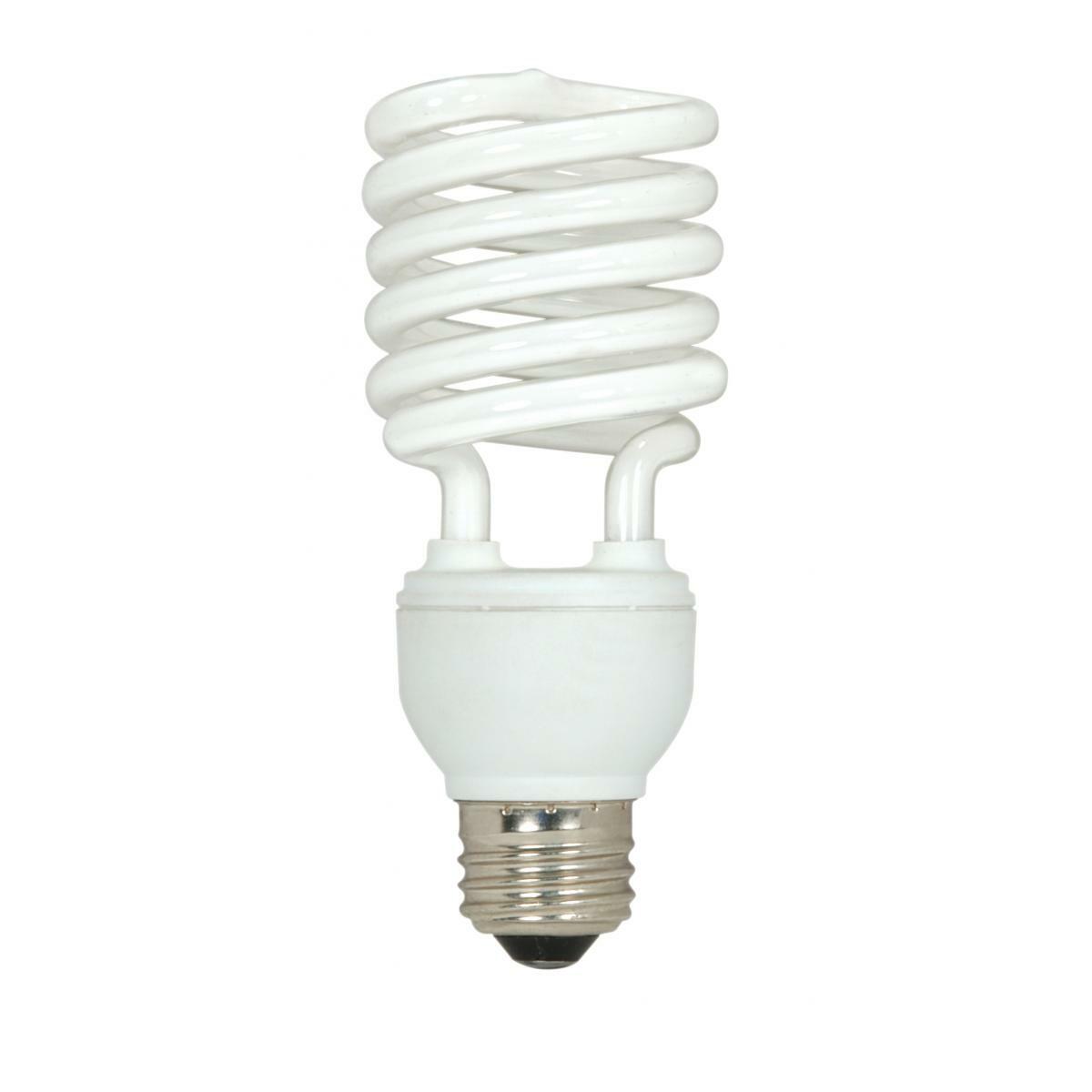 Compact Fluorescent Spiral Lamp, Designation: 23T2/27, 120 V, 23 WTT, Mini Spiral Shape, E26 Medium Base, 12000 HR, Lumens: 1600 LM Initial, 2700 DEG K Color Temperature, Warm White 82 CRI, 4-7/8 IN Length, 2-1/8 IN Diameter