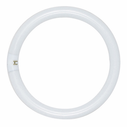 Fluorescent T9 Circline Lamp, Designation: FC12T9/WW/RS, 32 WTT, T9 Shape, G10q 4-Pin Base, 12000 HR, Lumens: 2150 LM Initial, Lumens: 1650 LM Mean, 3000 DEG K Color Temperature, Warm White 52 CRI, 12 IN Length, 1-1/8 IN Diameter