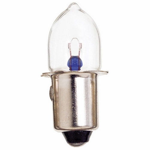 Miniature Lamp, Designation: PR2, 2.38 V, 1.19 WTT, B3 1/2 Shape, P13.5s Flange Base, C-2R Filament, 15 HR, 0.5 AMP, 1-1/4 IN Length, 7/16 IN Diameter