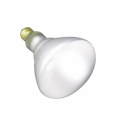 Incandescent Reflector Lamp, Designation: 120BR40/TF, 130 V, 120 WTT, BR40 Shape, E26SK Medium Skirted Base, Frosted, C-9 Filament, 5000 HR, Lumens: 1150 LM Initial, 6-1/2 IN Length, 5 IN Diameter