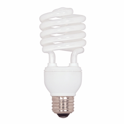 Compact Fluorescent Spiral Lamp, Designation: 20T2/27, 120 V, 20 WTT, T2 Shape, E26 Medium Base, 12000 HR, Lumens: 1330 LM Initial, 2700 DEG K Color Temperature, Warm White 82 CRI, 4-13/32 IN Length, 2-1/8 IN Diameter