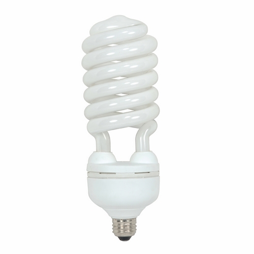 Compact Fluorescent Spiral Lamp, Designation: 55T5/50, 120 V, 55 WTT, T5 Shape, E26 Medium Base, 10000 HR, Lumens: 3700 LM Initial, 5000 DEG K Color Temperature, Natural Light 82 CRI, 9-5/8 IN Length, 3-5/32 IN Diameter