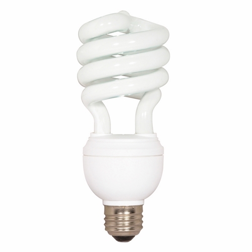 Compact Fluorescent Spiral Lamp, Designation: 12/20/26T4/50, 120 V, 12/20/2026 WTT, T4 Shape, E26 Medium Base, 10000 HR, 5000 DEG K Color Temperature, Natural Light 82 CRI, 6-5/16 IN Length, 2-3/8 IN Diameter