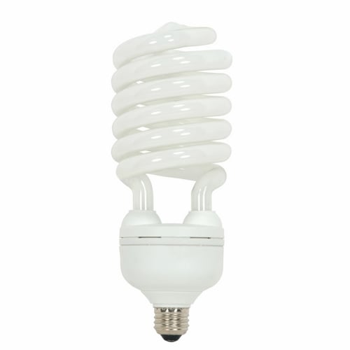Compact Fluorescent Spiral Lamp, Designation: 65T5/41, 120 V, 65 WTT, T5 Shape, E26 Medium Base, 10000 HR, Lumens: 4300 LM Initial, 4100 DEG K Color Temperature, Cool White 85 CRI, 9-7/16 IN Length, 3-17/32 IN Diameter
