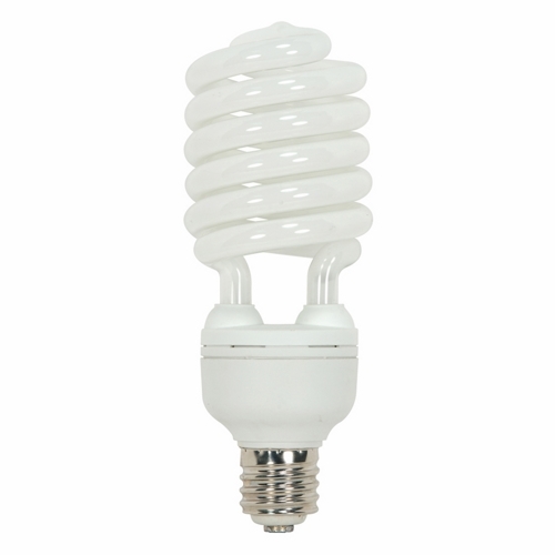 Compact Fluorescent Spiral Lamp, Designation: 65T5/27, 120 V, 65 WTT, T5 Shape, E39 Mogul Base, 10000 HR, Lumens: 4300 LM Initial, 2700 DEG K Color Temperature, Warm White 85 CRI, 9-7/8 IN Length, 3-17/32 IN Diameter