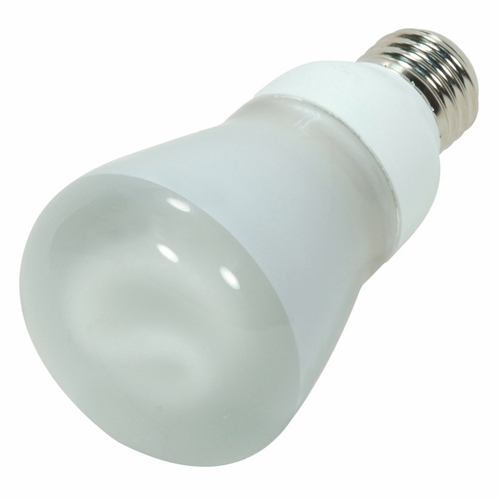 Compact Fluorescent Reflector Lamp, Designation: 13R2041, 120 V, 13 WTT, R20 Shape, E26 Medium Base, 10000 HR, Lumens: 430 LM Initial, 4100 DEG K Color Temperature, Cool White 82 CRI, 4-21/32 IN Length, 2-15/32 IN Diameter