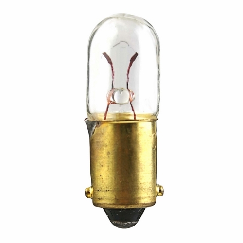 Miniature Lamp, Designation: 1819, 28 V, 1.12 WTT, T3 1/4 Shape, BA9s Miniature Bayonet Base, Clear, C-2F Filament, 2500 HR, Lumens: 0.34 LM Initial, 0.04 AMP, 1-3/16 IN Length, 13/32 IN Diameter