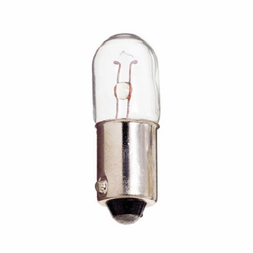 Miniature Lamp, Designation: 1847, 6.3 V, 0.95 WTT, T3 1/4 Shape, BA9s Miniature Bayonet Base, C-2R Filament, 5000 HR, 0.15 AMP, 1-3/16 IN Length, 13/32 IN Diameter