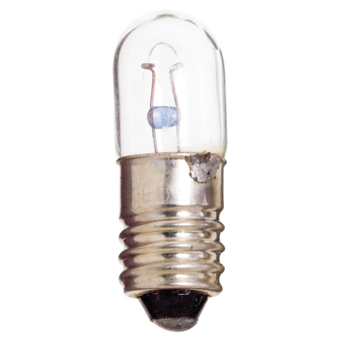 Miniature Lamp, Designation: 1487, 14 V, 2.8 WTT, T3 1/4 Shape, E10 Miniature Screw Base, Clear, C-2V Filament, 3000 HR, Lumens: 1.4 LM Initial, 0.2 AMP, 1-5/32 IN Length, 13/32 IN Diameter, For Indicator
