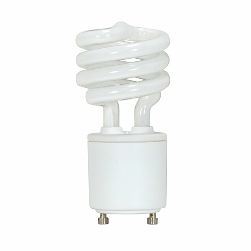 Compact Fluorescent Spiral Lamp, Designation: 9GU24/27, 120 V, 9 WTT, T2 Shape, GU24 GU24 Base, 10000 HR, Lumens: 500 LM Initial, 2700 DEG K Color Temperature, Warm White 82 CRI, 3-15/32 IN Length, 1-9/16 IN Diameter