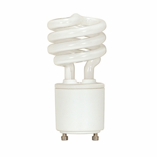 Compact Fluorescent Spiral Lamp, Designation: 13GU24/27, 120 V, 13 WTT, T2 Shape, GU24 GU24 Base, 10000 HR, Lumens: 800 LM Initial, 2700 DEG K Color Temperature, Warm White 82 CRI, 3-5/8 IN Length, 1-13/16 IN Diameter