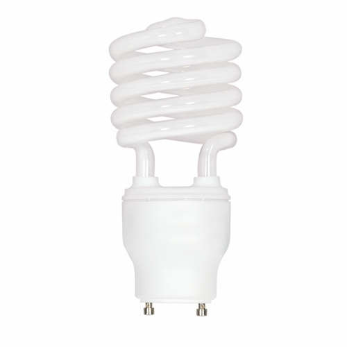 Compact Fluorescent Spiral Lamp, Designation: 23GU24/41, 120 V, 23 WTT, T2 Shape, GU24 GU24 Base, 10000 HR, Lumens: 1600 LM Initial, 4100 DEG K Color Temperature, Cool White 82 CRI, 4-13/32 IN Length, 2-1/8 IN Diameter