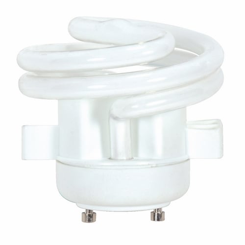 Compact Fluorescent Spiral Lamp, Designation: 13T2GU24/27/Squat, 120 V, 13 WTT, T2 Shape, GU24 GU24 Base, 10000 HR, Lumens: 850 LM Initial, 2700 DEG K Color Temperature, Warm White 82 CRI, 2-9/32 IN Length, 2-3/4 IN Diameter