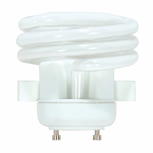 Compact Fluorescent Spiral Lamp, Designation: 18T2GU24/27/Squat, 120 V, 18 WTT, T2 Shape, GU24 GU24 Base, 10000 HR, Lumens: 1100 LM Initial, 2700 DEG K Color Temperature, Warm White 82 CRI, 2-19/32 IN Length, 2-3/4 IN Diameter
