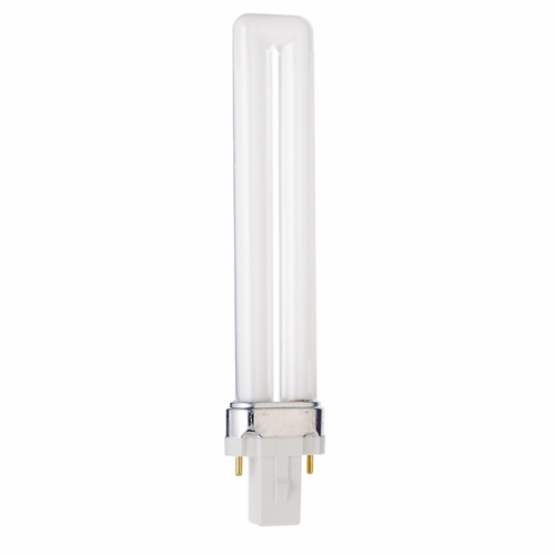 Compact Fluorescent Single Twin 2 Pin Lamp, Designation: CFS9W/835, 9 WTT, T4 Shape, G23 G23 Base, 12000 HR, Lumens: 580 LM Initial, 3500 DEG K Color Temperature, Neutral White 82 CRI, 6-1/2 IN Length