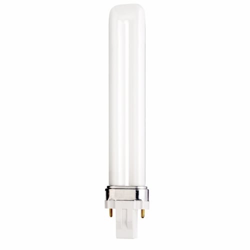 Compact Fluorescent Single Twin 2 Pin Lamp, Designation: CFS13W/835, 13 WTT, T4 Shape, GX23 GX23 Base, 12000 HR, Lumens: 800 LM Initial, 3500 DEG K Color Temperature, Neutral White 82 CRI, 7-15/16 IN Length