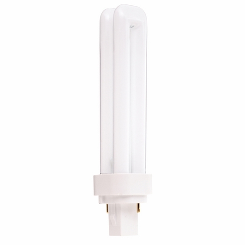 Compact Fluorescent Double Twin 2 Pin Lamp, Designation: CFD18W/827, 18 WTT, T4 Shape, G24d-2 G24d-2 Base, 12000 HR, Lumens: 1250 LM Initial, 2700 DEG K Color Temperature, Warm White 82 CRI, 6 IN Length