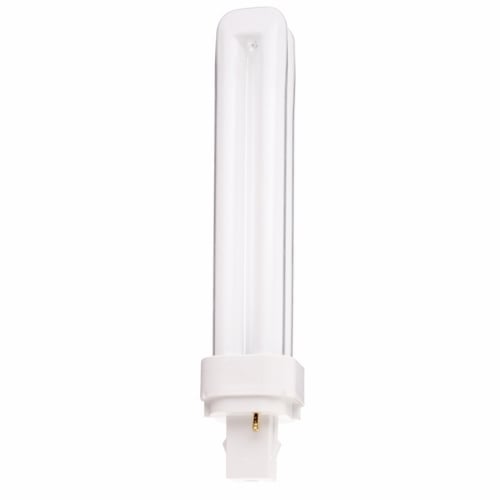 Compact Fluorescent Double Twin 2 Pin Lamp, Designation: CFD26W/827, 26 WTT, T4 Shape, G24d-3 G24d-3 Base, 12000 HR, Lumens: 1825 LM Initial, 2700 DEG K Color Temperature, Warm White 82 CRI, 6-13/16 IN Length