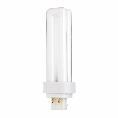 Compact Fluorescent Double Twin 4 Pin Lamp, Designation: CFD13W/4P/827, 13 WTT, T4 Shape, G24q-1 G24Q-1 (4-Pin) Base, 15000 HR, Lumens: 900 LM Initial, 2700 DEG K Color Temperature, Warm White 82 CRI, 5-3/16 IN Length
