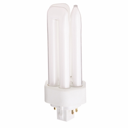 Compact Fluorescent Triple Twin 4 Pin Lamp, Designation: CFT26W/4P/830, 26 WTT, T4 Shape, GX24q-3 GX24q-3 (4-Pin) Base, 15000 HR, Lumens: 1800 LM Initial, 3000 DEG K Color Temperature, Warm White 82 CRI, 5-5/16 IN Length