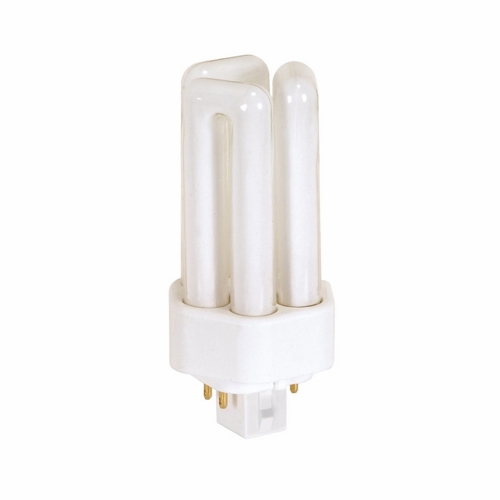 Compact Fluorescent Triple Twin 4 Pin Lamp, Designation: CFT13W/4P/835, 13 WTT, T4 Shape, GX24q-1 GX24q-1 (4-Pin) Base, 15000 HR, Lumens: 900 LM Initial, 3500 DEG K Color Temperature, Neutral White 82 CRI, 4-5/16 IN Length