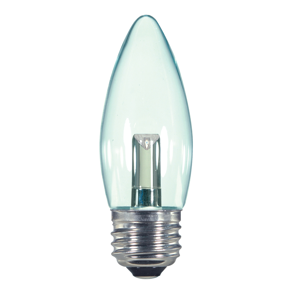 Candle LED Light, Designation: 1W LED Decorative Torpedo Bulb - Medium Base - Clear - 2700K - 120V