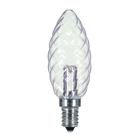 Candle LED Light, Designation: 1W LED Decorative Diamond Cut Bulb - Medium Base - Clear - 2700K - 120V