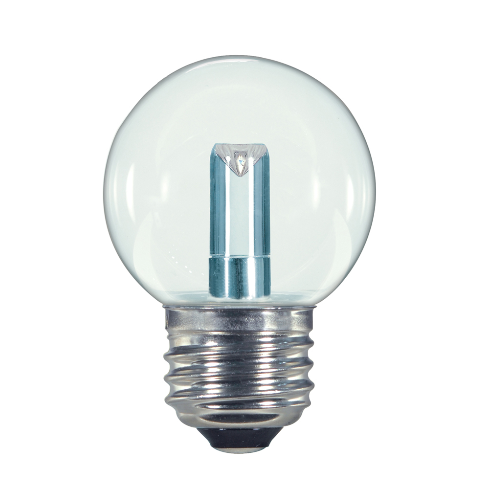LED Globe Light, Designation: 1.4W LED G16 1/2 Globe - Medium Base - Clear - 2700K - 120V