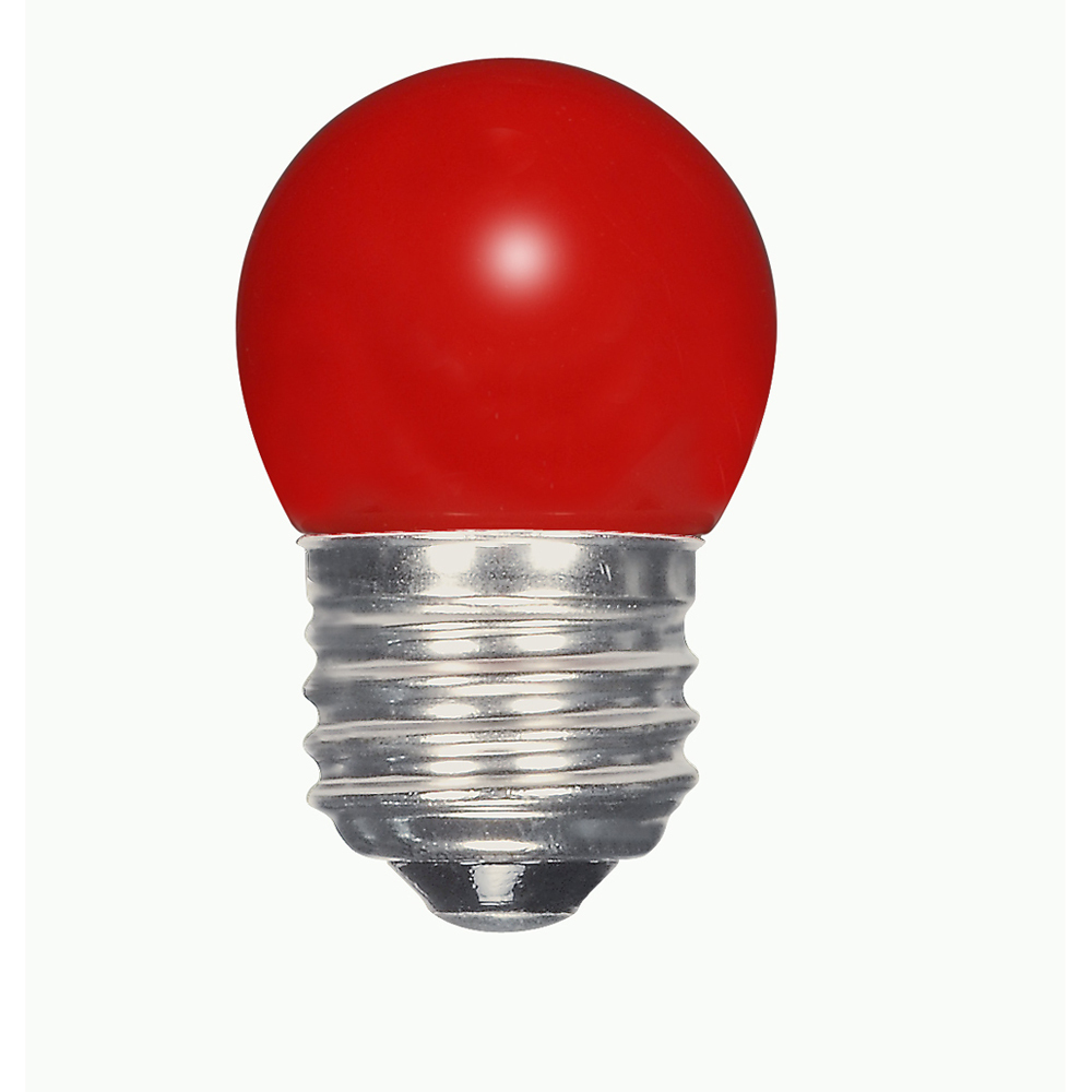 Sign & Indicator, Designation: 1.2W LED S11 Night Light Bulb - Medium Base - Ceramic Red - 120V