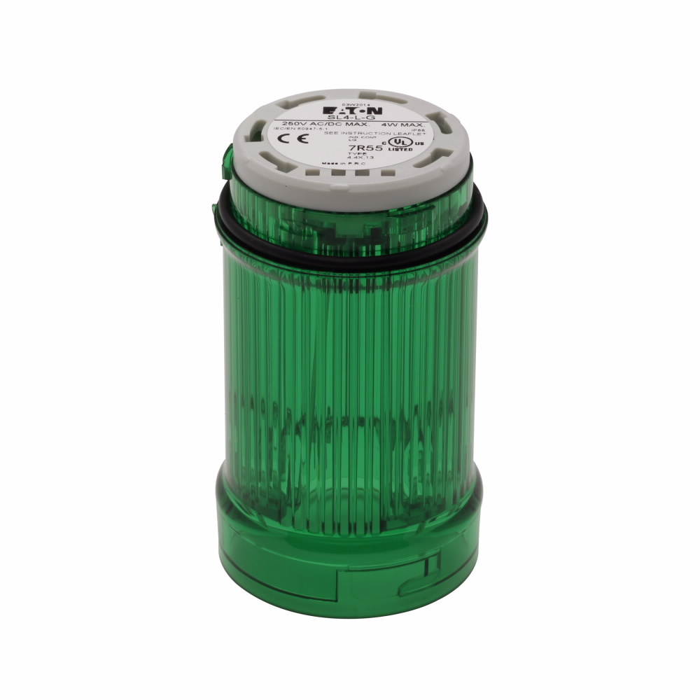 Eaton Light Module, SL4, 40 mm, Continuous LED, 24 Vac/Vdc, Green, (1), UL type 4, 4X, 13 , IP66